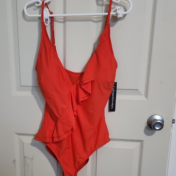 Catherine Malandrino Orange One Piece Swimsuit - Picture 1 of 2